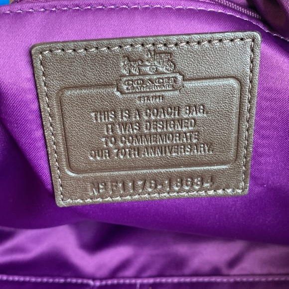 Coach Limited Edition Brown Quilted Nylon Bag w/ Purple Lining; w/ Dust Cover - Picture 3 of 10